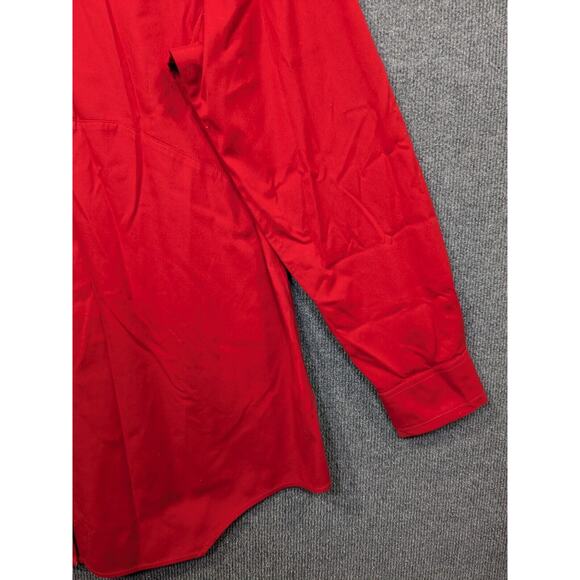 Foxcroft Button Top Womens 16 Non-Iron Stretch Shirt Fitted Fit Red Tuxedo - Picture 3 of 13